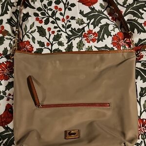 Dooney & Bourke Tan Shoulder Bag with Brown Trim